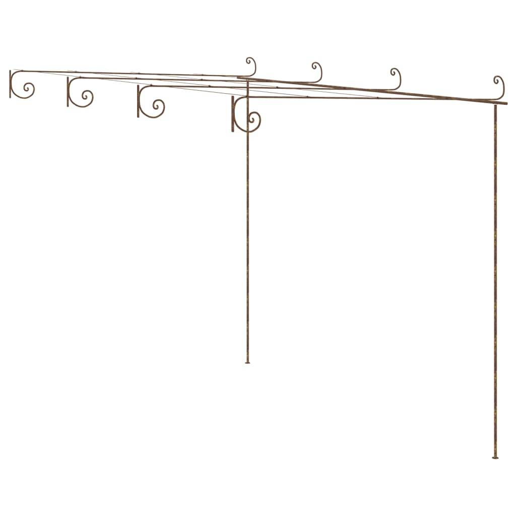 vidaXL Garten-Pergola Antik-Braun 4x3x2,5 m Eisen
