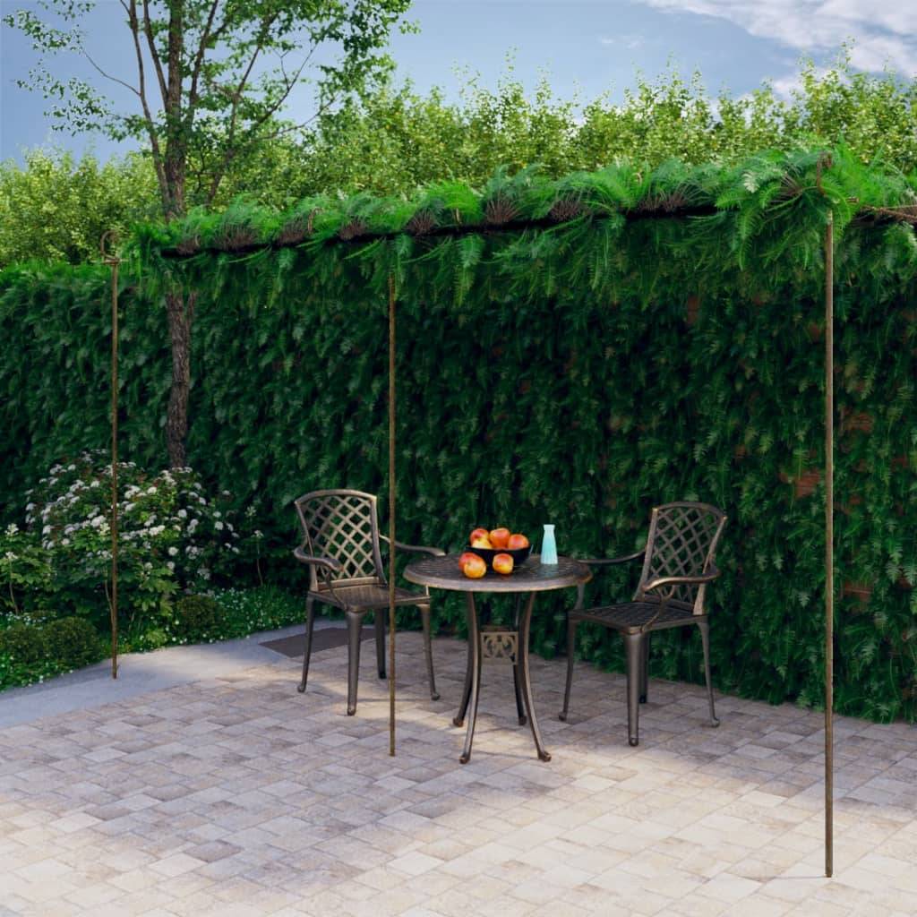 vidaXL Garten-Pergola Antik-Braun 6x3x2,5 m Eisen