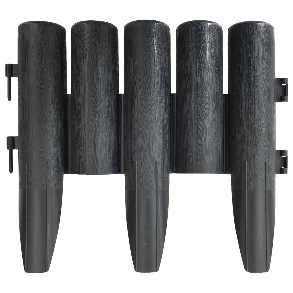 vidaXL Rasenkanten 36 Stk. Anthrazit 10 m PP