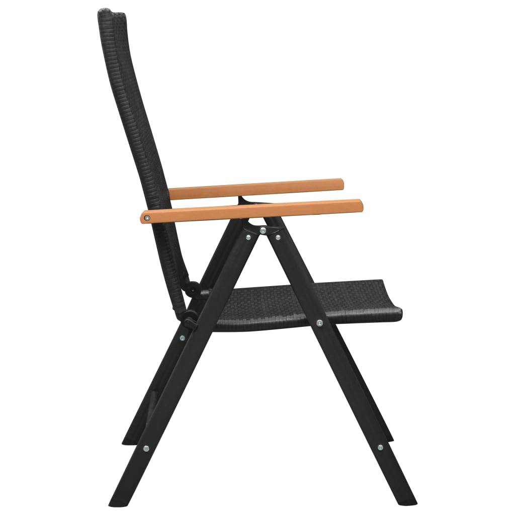vidaXL Gartenstühle 4 Stk. Poly Rattan Schwarz