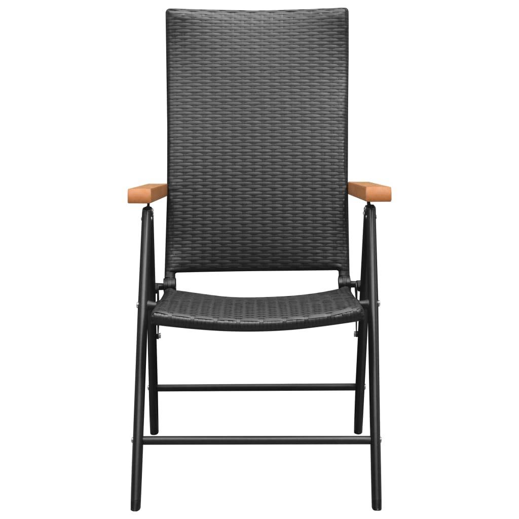 vidaXL Gartenstühle 4 Stk. Poly Rattan Schwarz