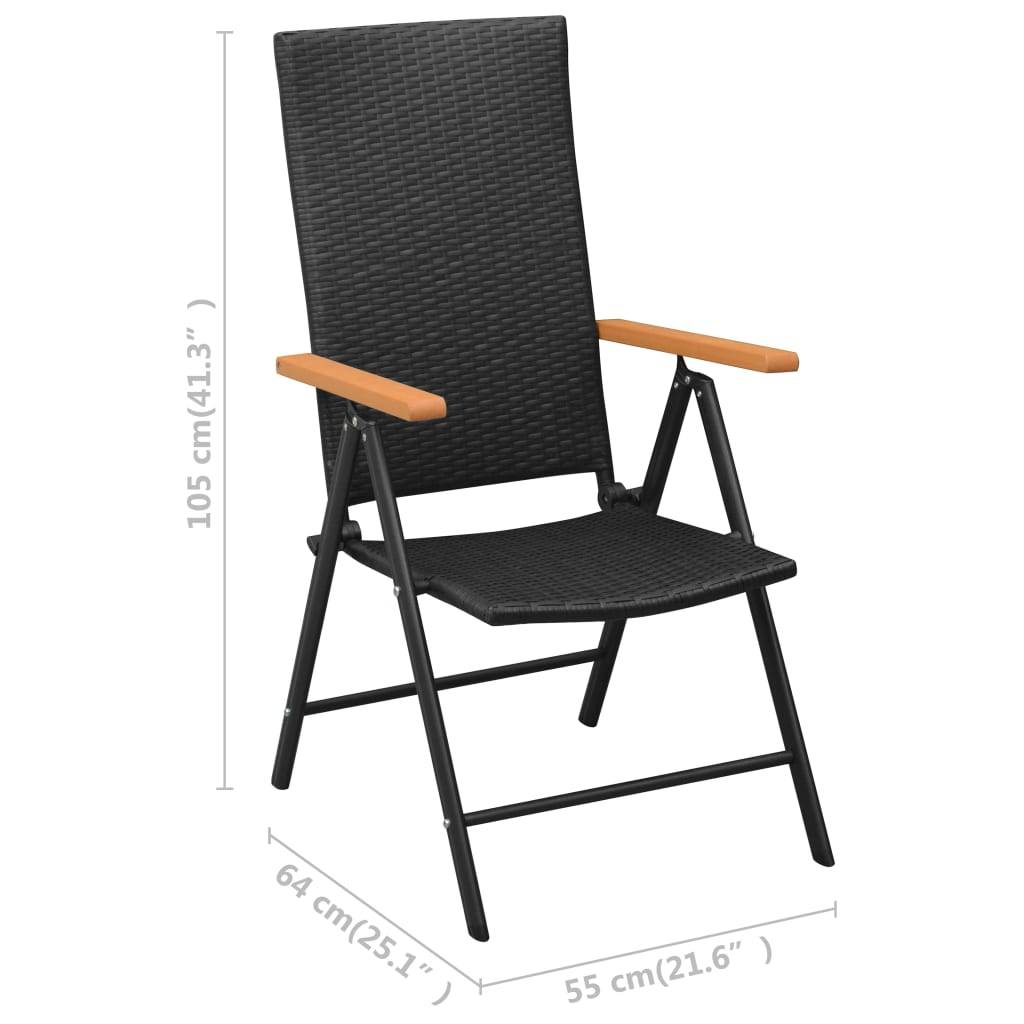 vidaXL Gartenstühle 4 Stk. Poly Rattan Schwarz
