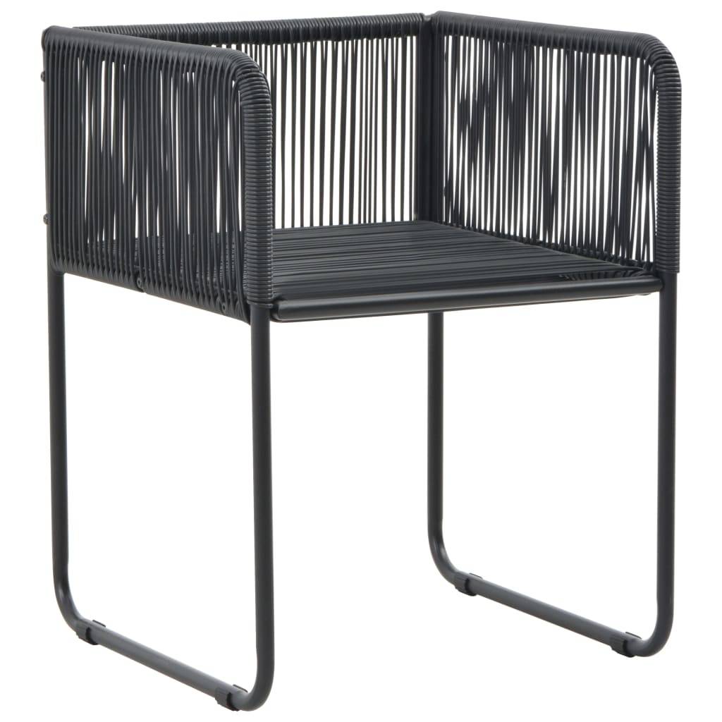 vidaXL Gartenstühle 4 Stk. mit Kissen Poly Rattan Schwarz
