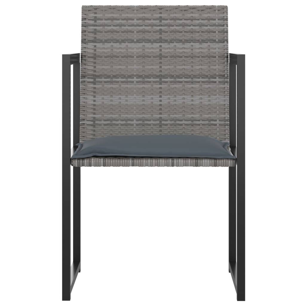 vidaXL 5-tlg. Garten-Essgruppe mit Kissen Poly Rattan Grau