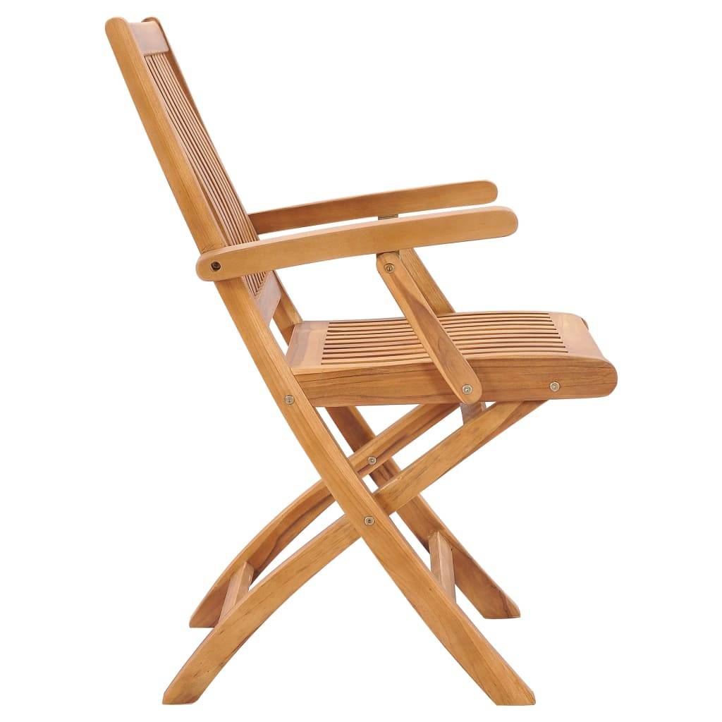 vidaXL Klappbare Gartenstühle 2 Stk. Massivholz Teak