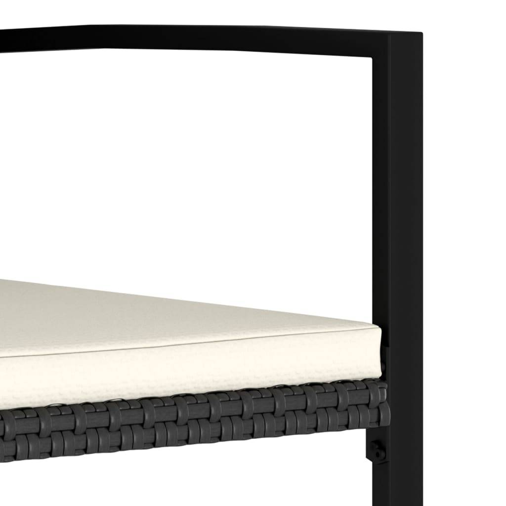 vidaXL Garten-Essstühle 2 Stk. Poly Rattan Schwarz