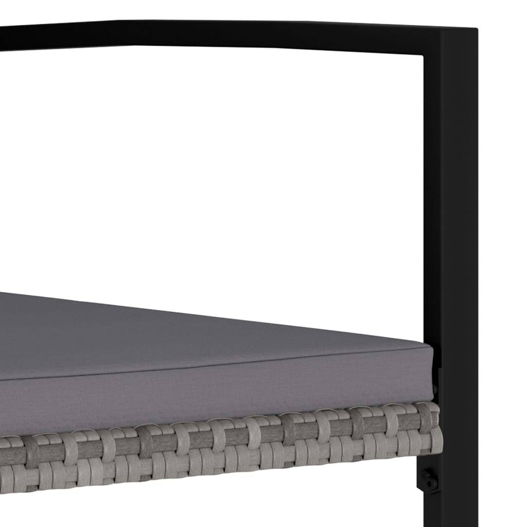 vidaXL Garten-Essstühle 2 Stk. Poly Rattan Grau