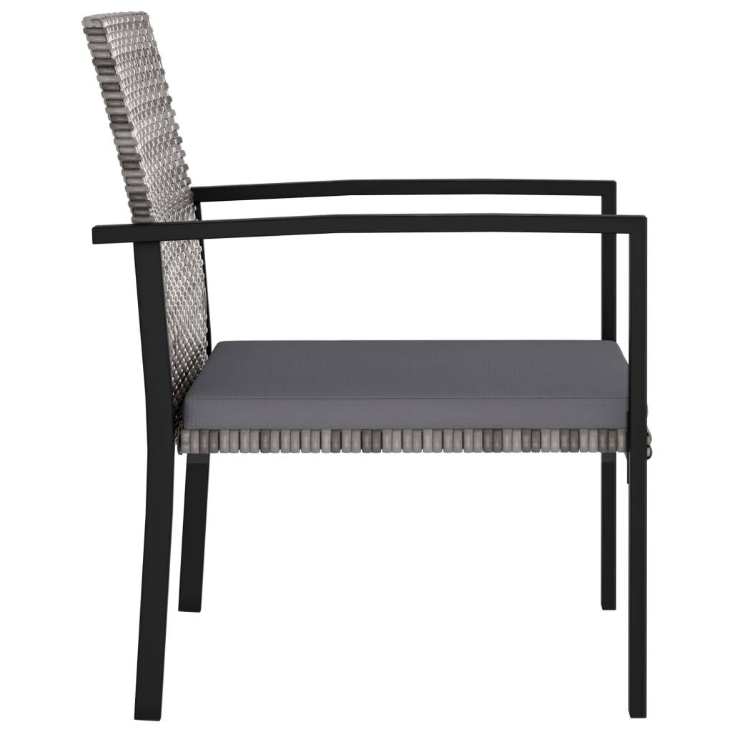 vidaXL Garten-Essstühle 2 Stk. Poly Rattan Grau