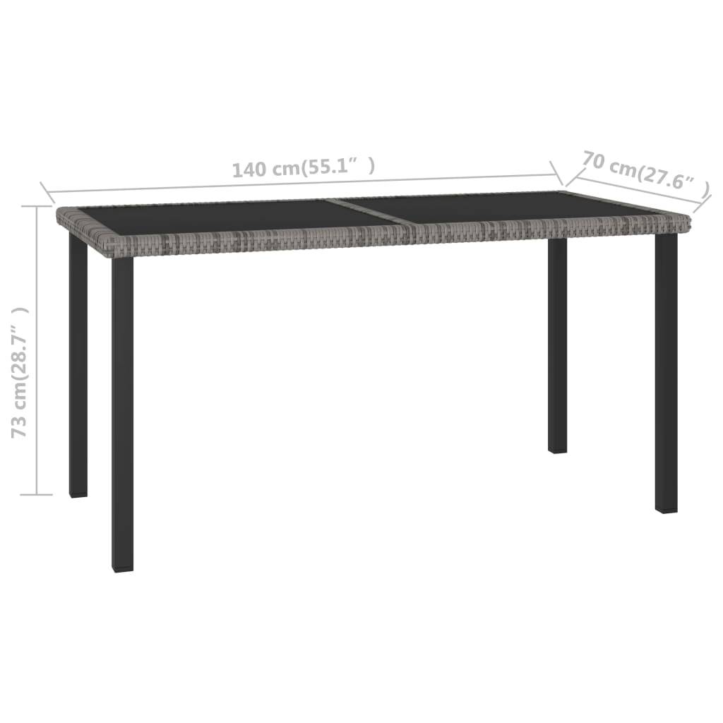 vidaXL 5-tlg. Garten-Essgruppe Poly Rattan Grau
