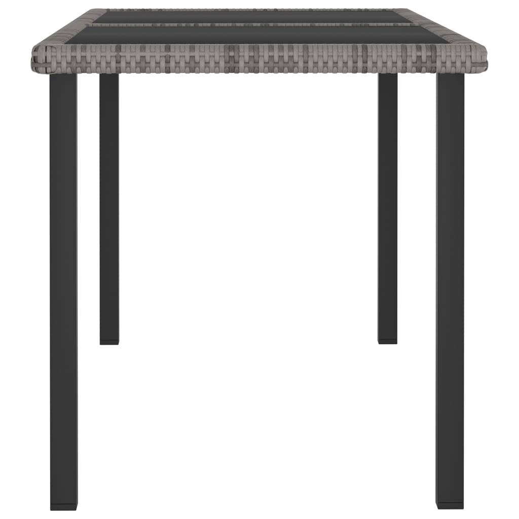vidaXL Garten-Esstisch Grau 140x70x73 cm Poly Rattan