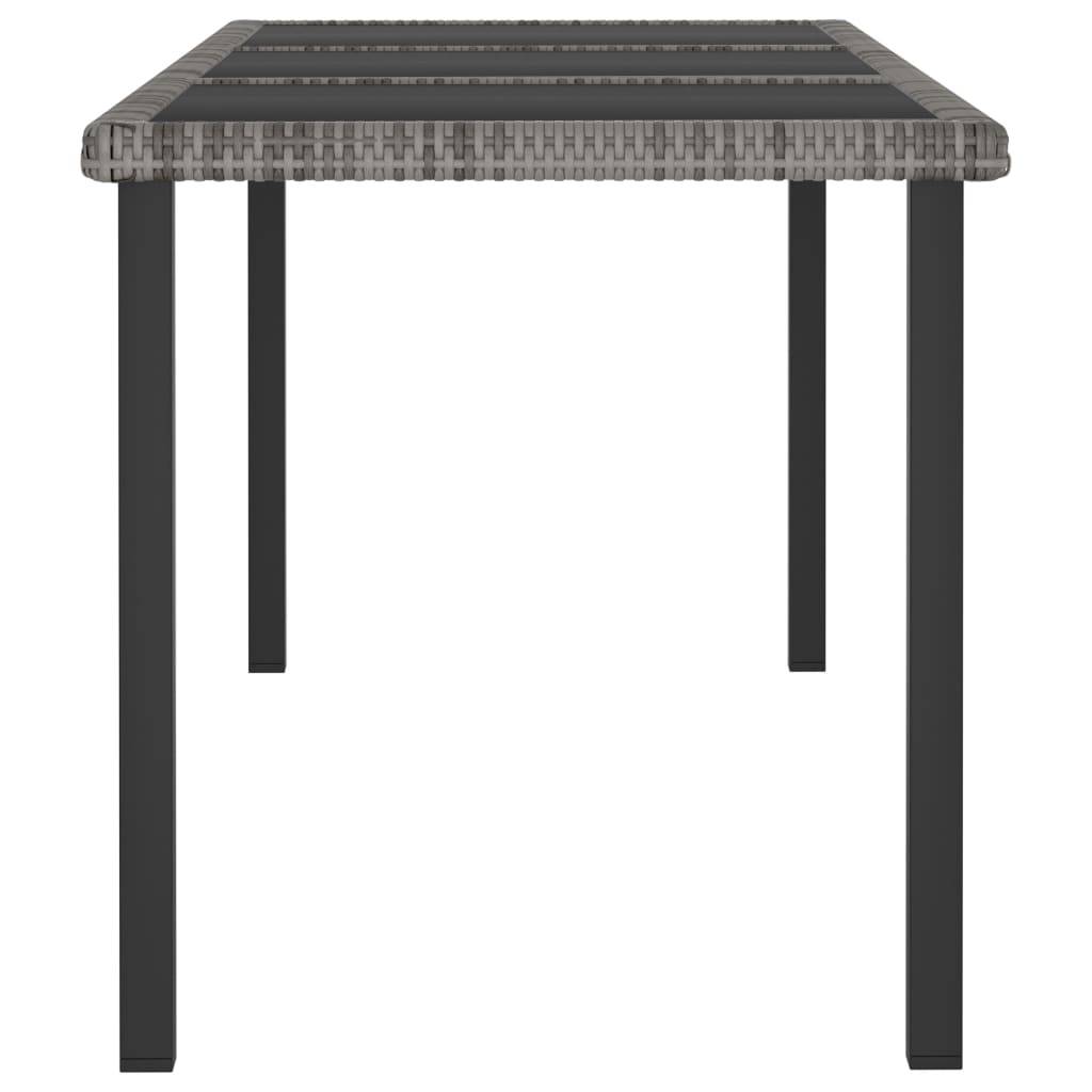 vidaXL Garten-Esstisch Grau 180x70x73 cm Poly Rattan