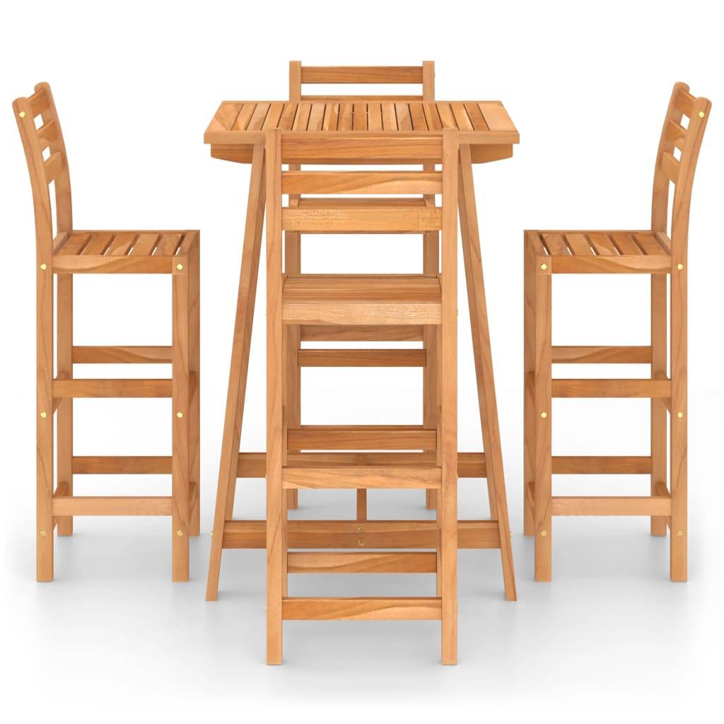 vidaXL 5-tlg. Gartenbar-Set Massivholz Akazie