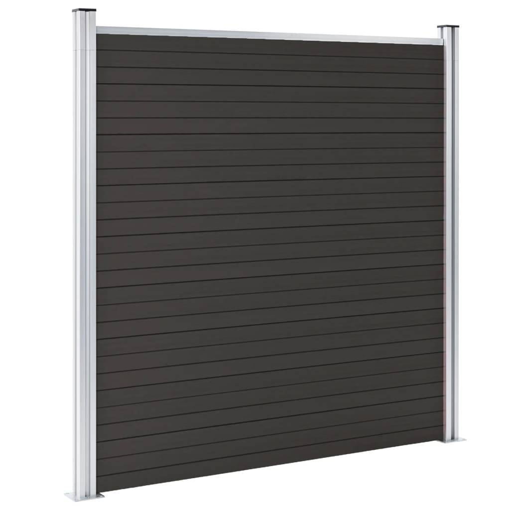 vidaXL Zaunelement WPC 180x186 cm Schwarz