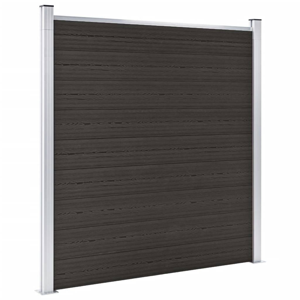 vidaXL Zaunelement WPC 180x186 cm Schwarz