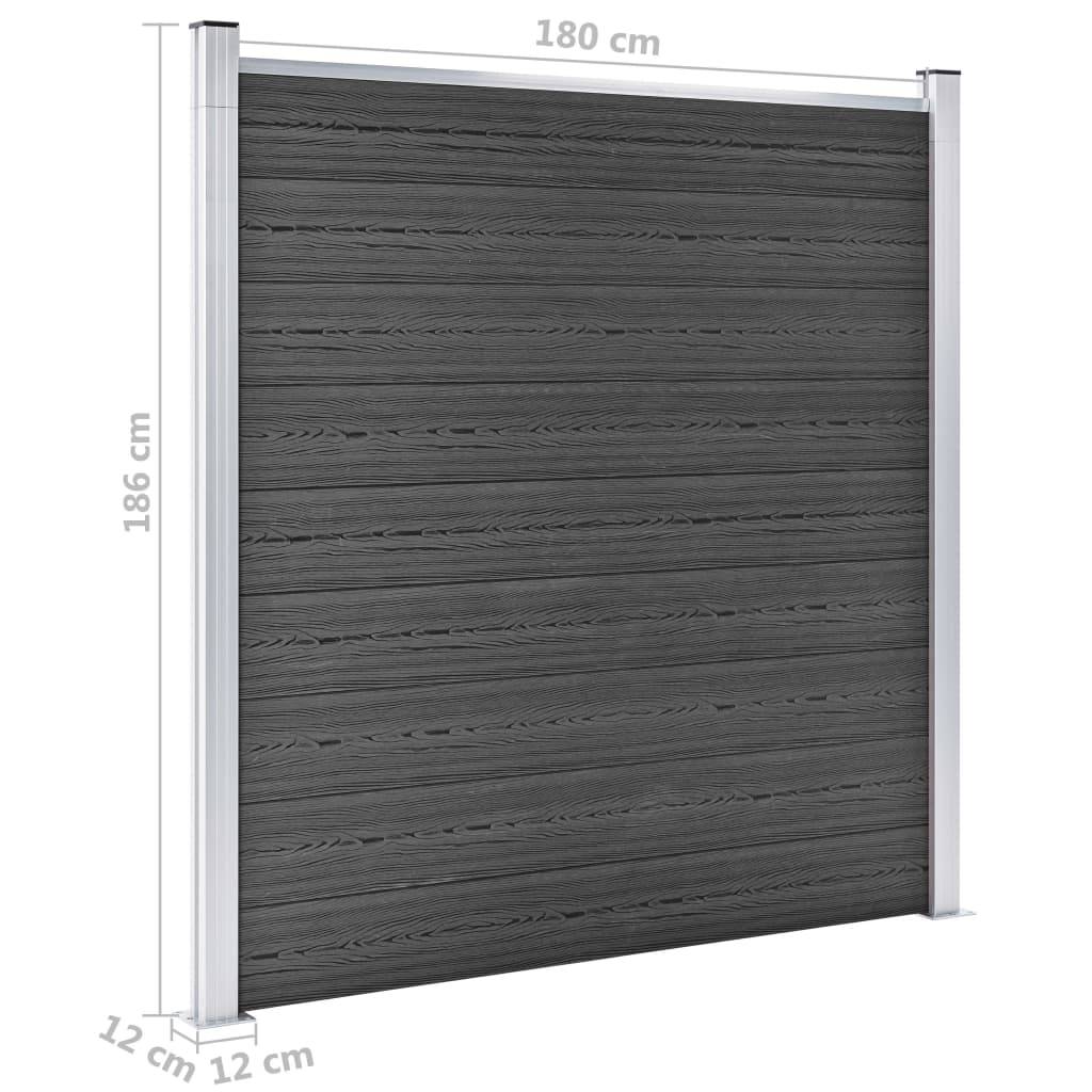 vidaXL Zaunelement Set WPC 1391x186 cm Schwarz