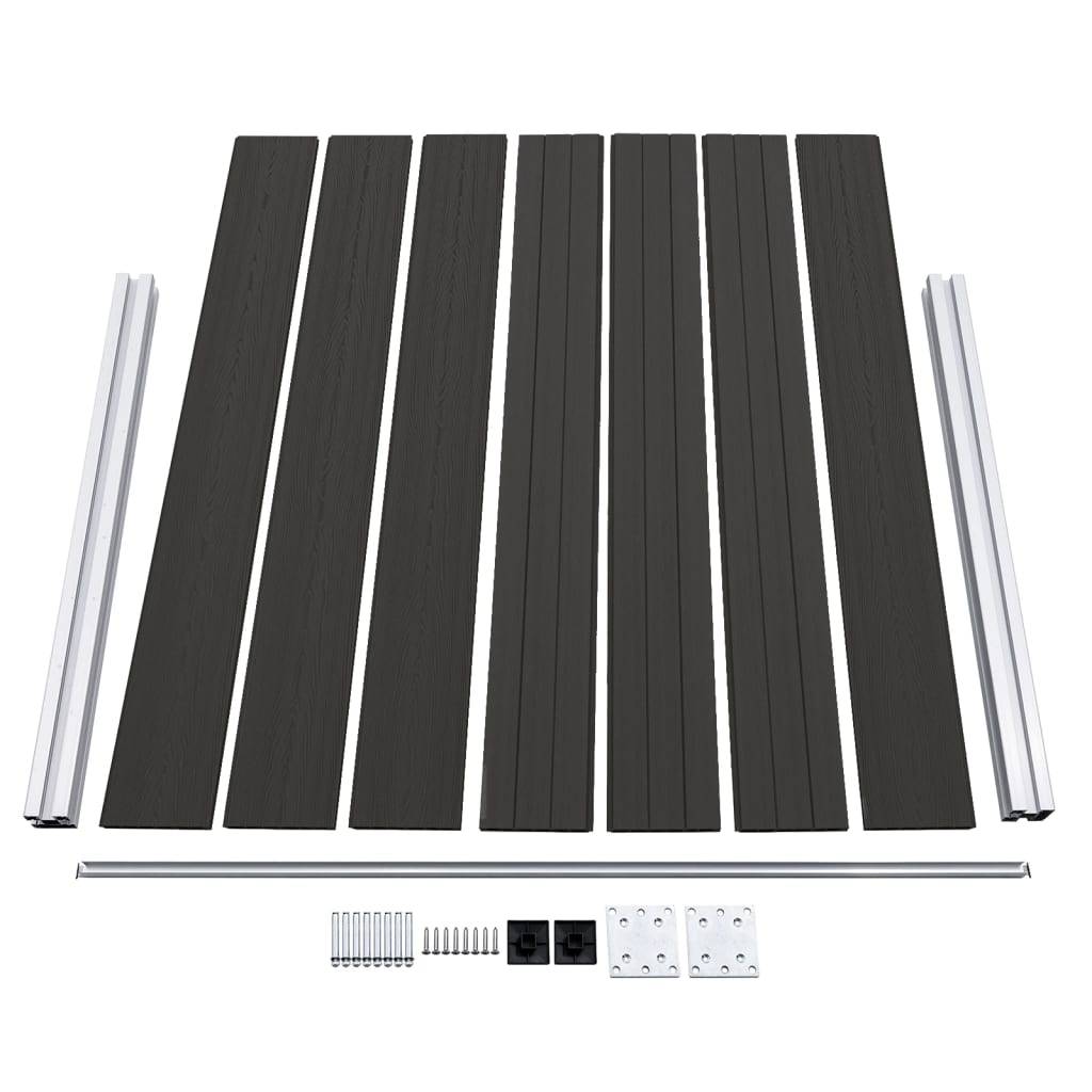 vidaXL Zaunelement WPC 180x146 cm Schwarz