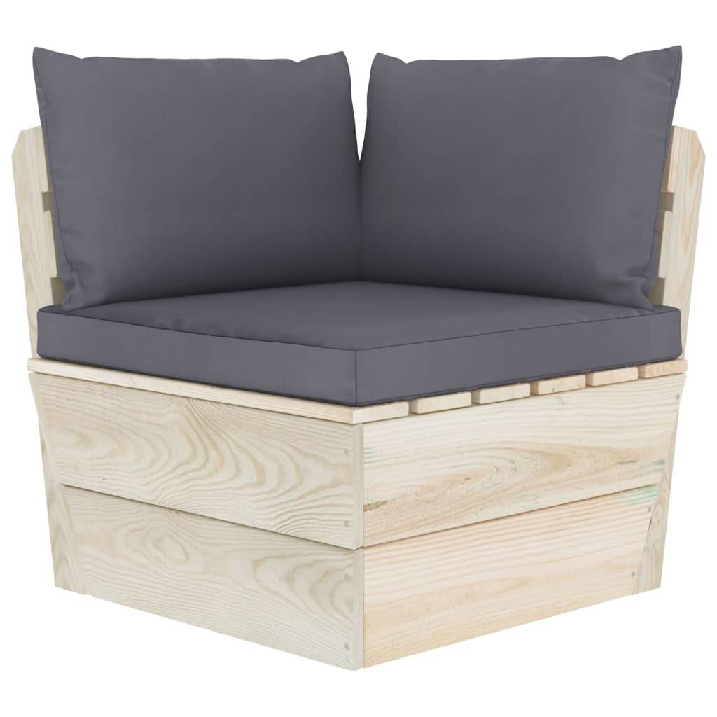 vidaXL Garten-Paletten-Ecksofa mit Kissen Imprägniertes Fichtenholz