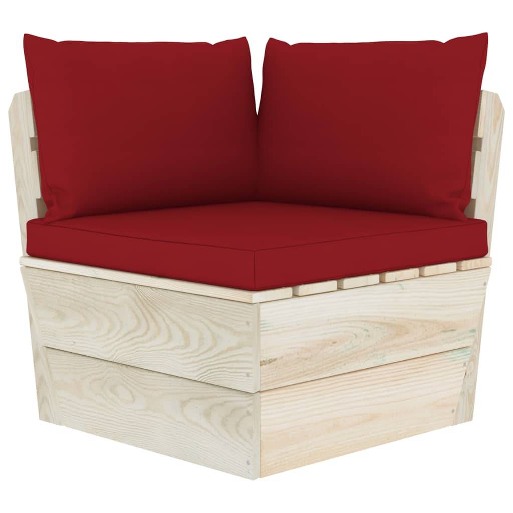 vidaXL Garten-Palettensofa 2-Sitzer mit Kissen Fichtenholz