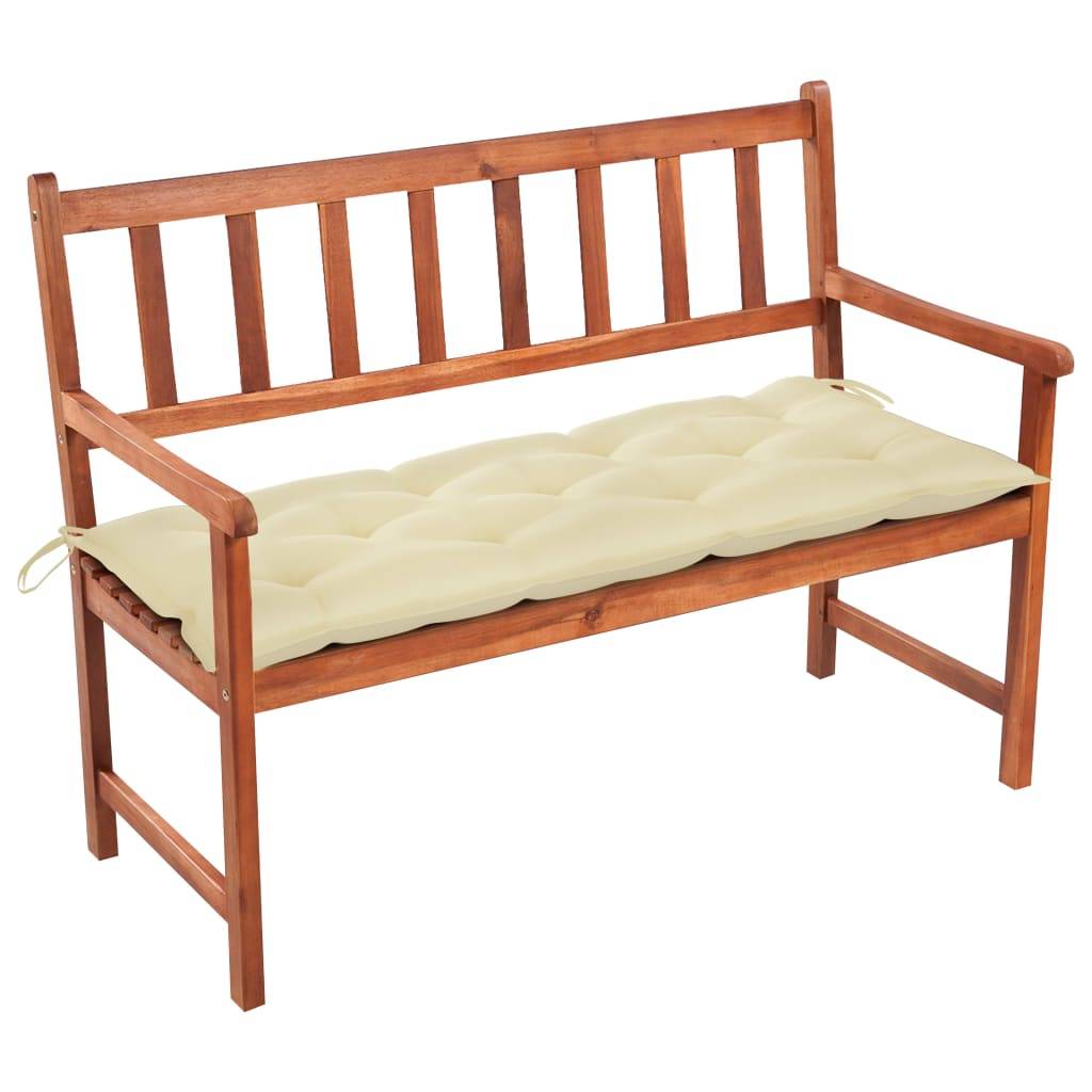 vidaXL Gartenbank mit Auflage 120 cm Massivholz Akazie