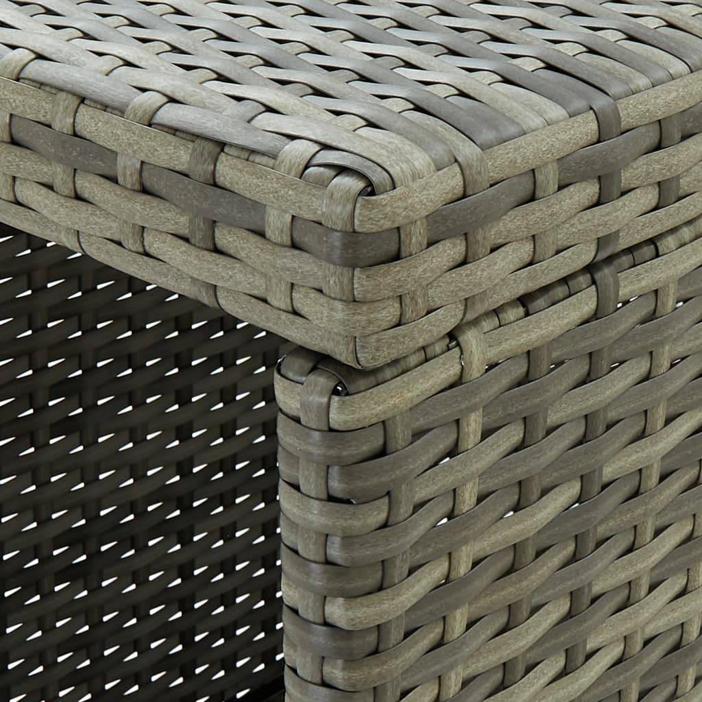 vidaXL 5-tlg. Gartenbar-Set mit Kissen Poly Rattan Grau