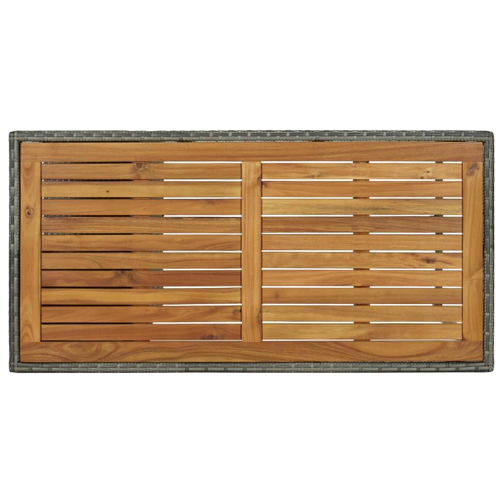 vidaXL 5-tlg. Gartenbar-Set mit Kissen Poly Rattan Grau