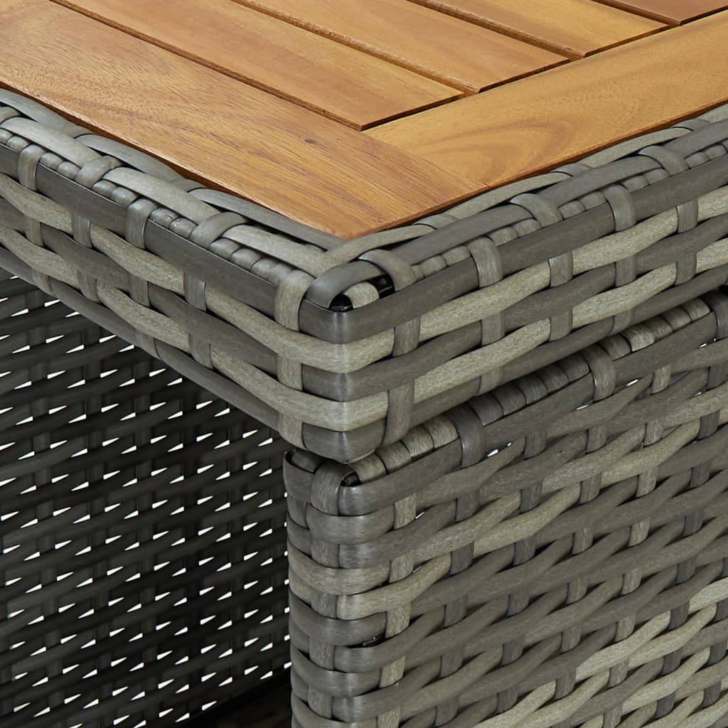 vidaXL 5-tlg. Gartenbar-Set mit Kissen Poly Rattan Grau