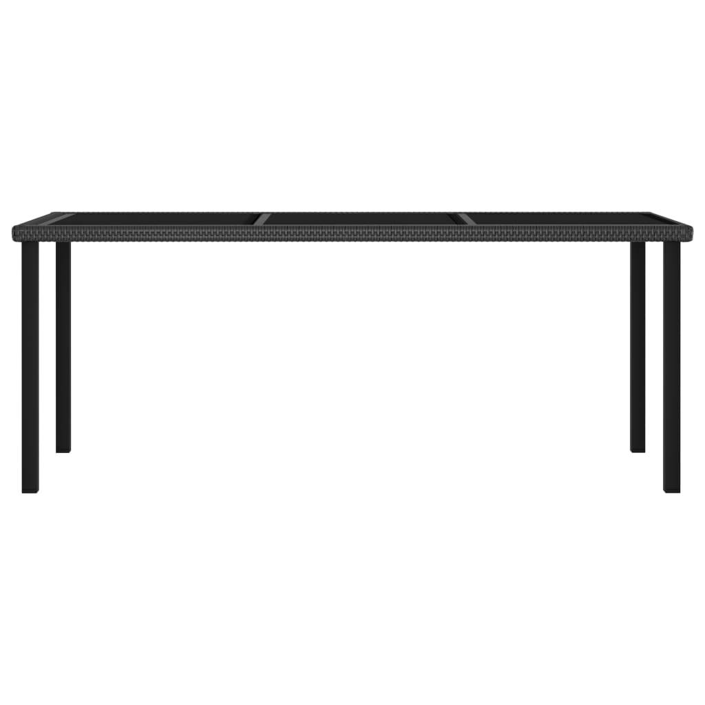 vidaXL 7-tlg. Garten-Essgruppe Poly Rattan Schwarz