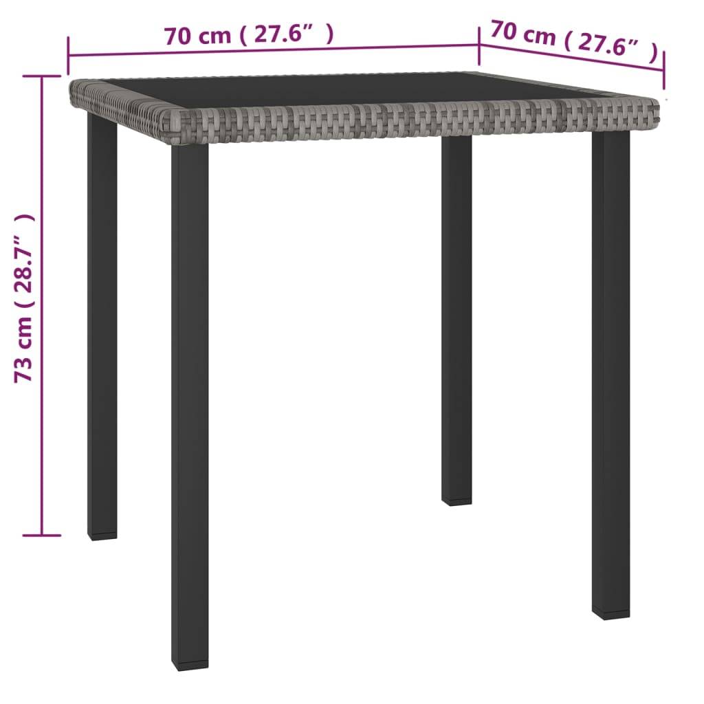 vidaXL 3-tlg. Garten-Essgruppe Poly Rattan Grau