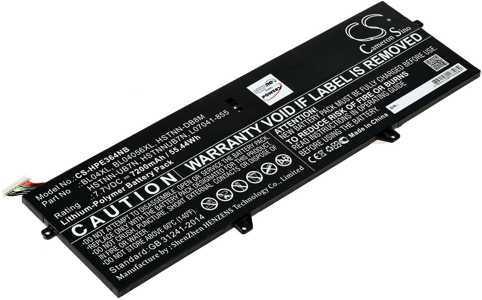 Powery Akku für Laptop HP EliteBook x360 1040 G5(3SH43AV), 7,7V, Li-Polymer