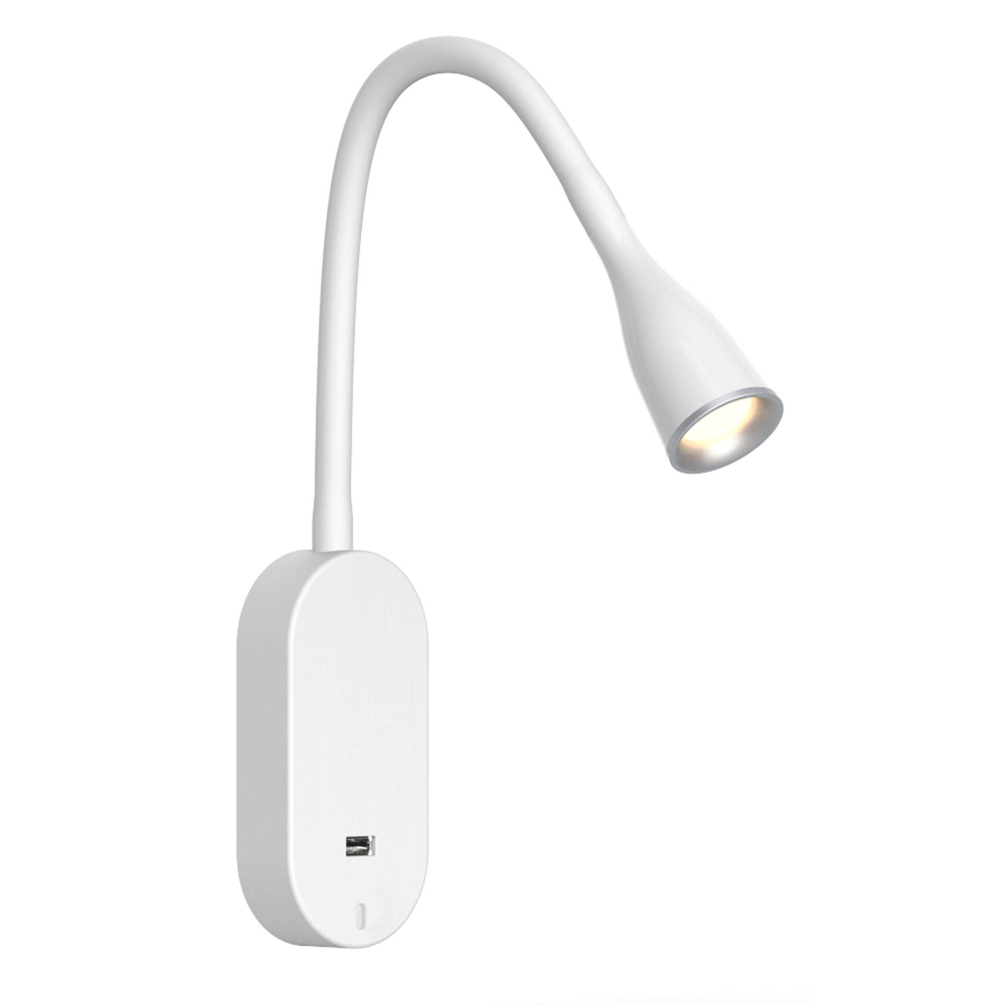 kalb | Tulipano II LED Bettleuchte 4.5W Leseleuchte Bettlampe USB Ladefunktion schwarz od. weiss