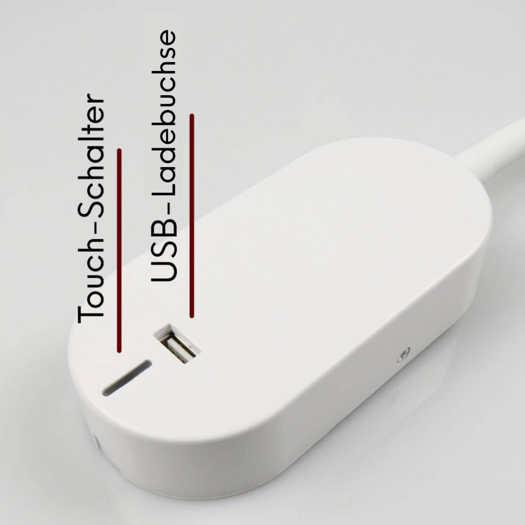 kalb | Tulipano II LED Bettleuchte 4.5W Leseleuchte Bettlampe USB Ladefunktion schwarz od. weiss