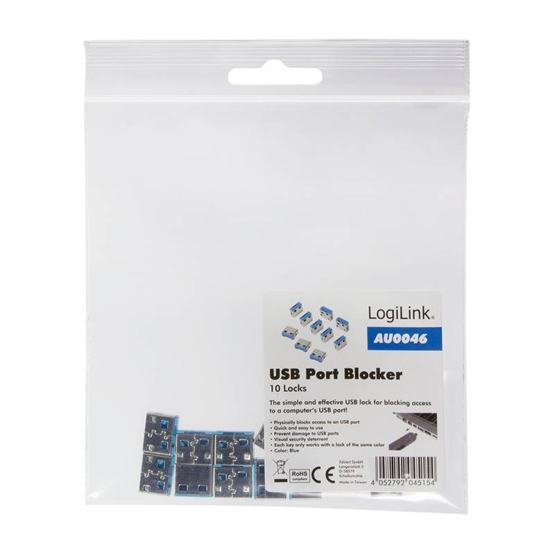 LogiLink - USB-Portblocker - Blau