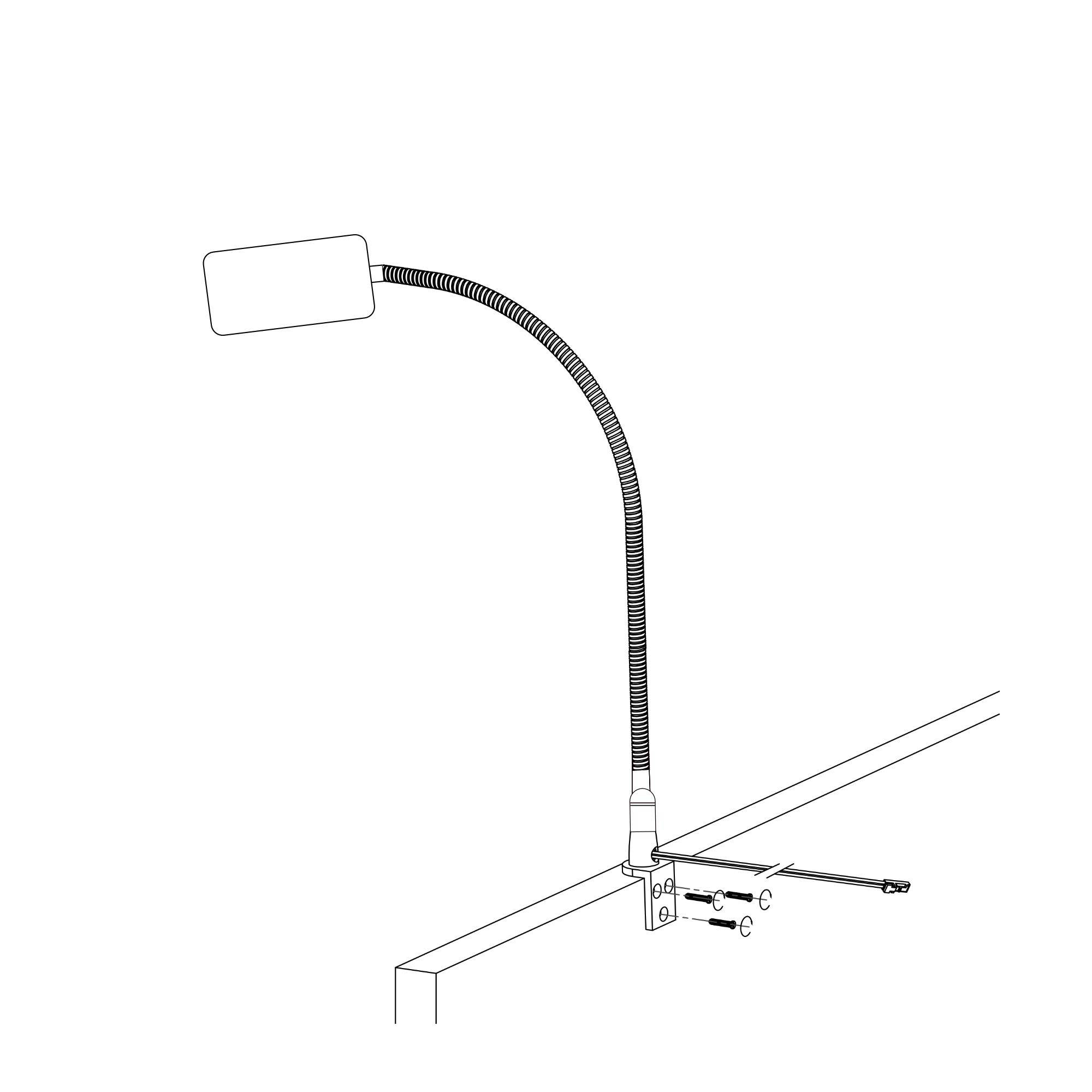 kalb | LED Bettleuchte schwarz 4W dimmbar warmweiß Leseleuchte flexibler Schwanenhals Nachttischlampe Nachtlicht