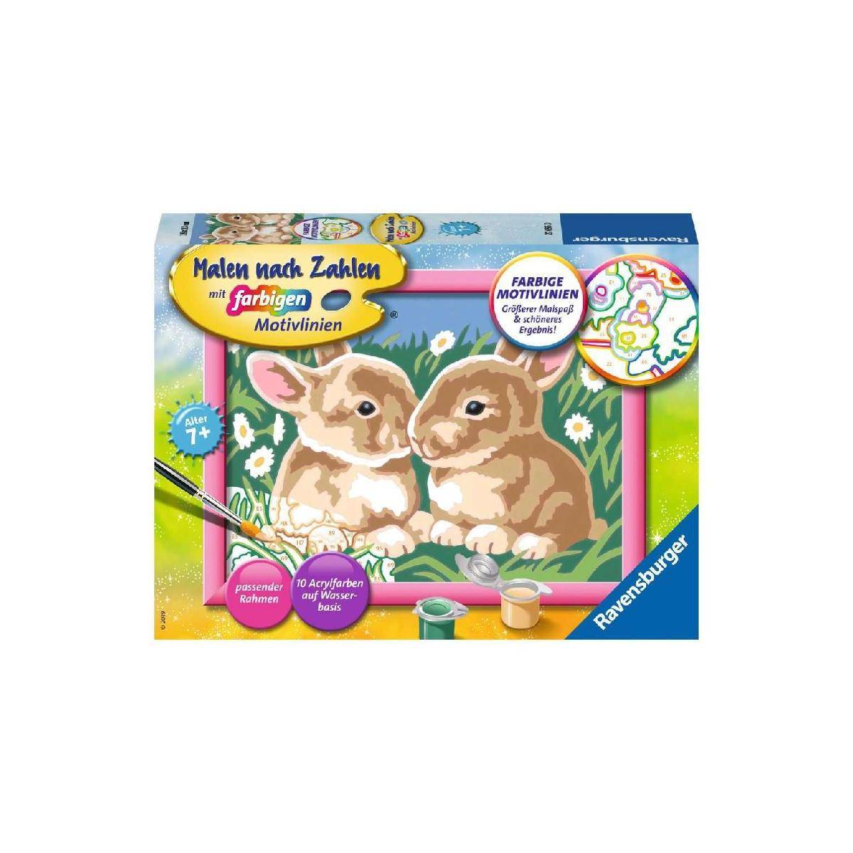 27695 - Malen nach Zahlen: Niedliche Hasen, ab 7 Jahren