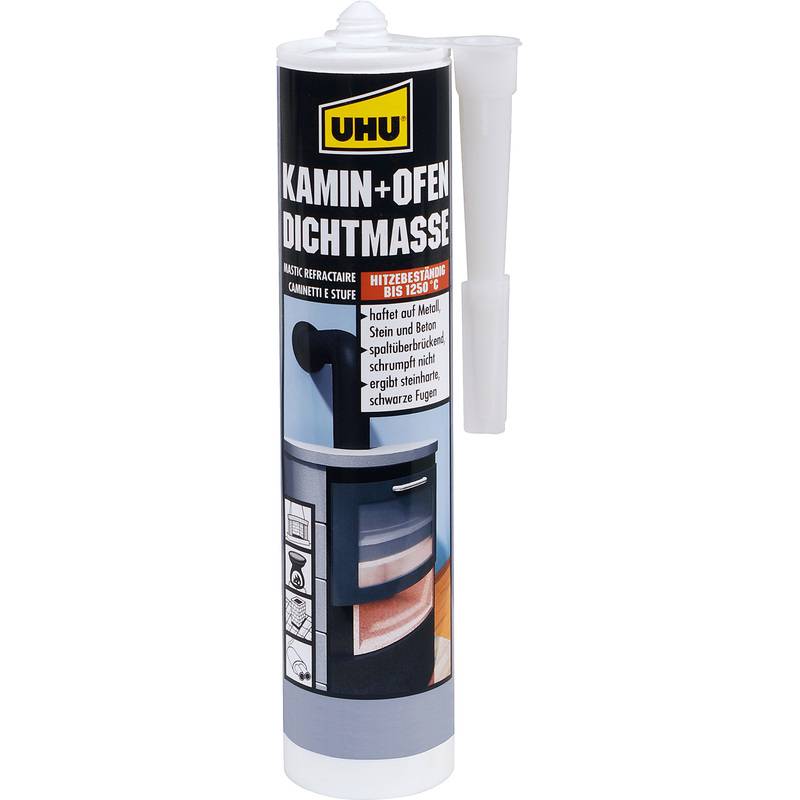 UHU Kamin- & Ofen-Dichtmasse, schwarz, 530 g Kartusche