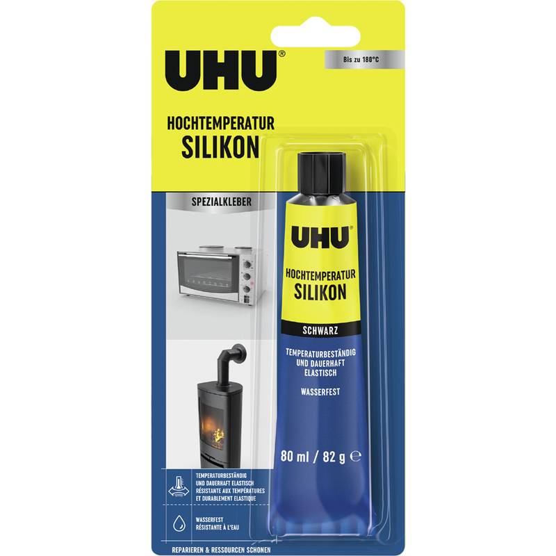 UHU Hochtemperatur-Silikon, schwarz, 80 ml Tube