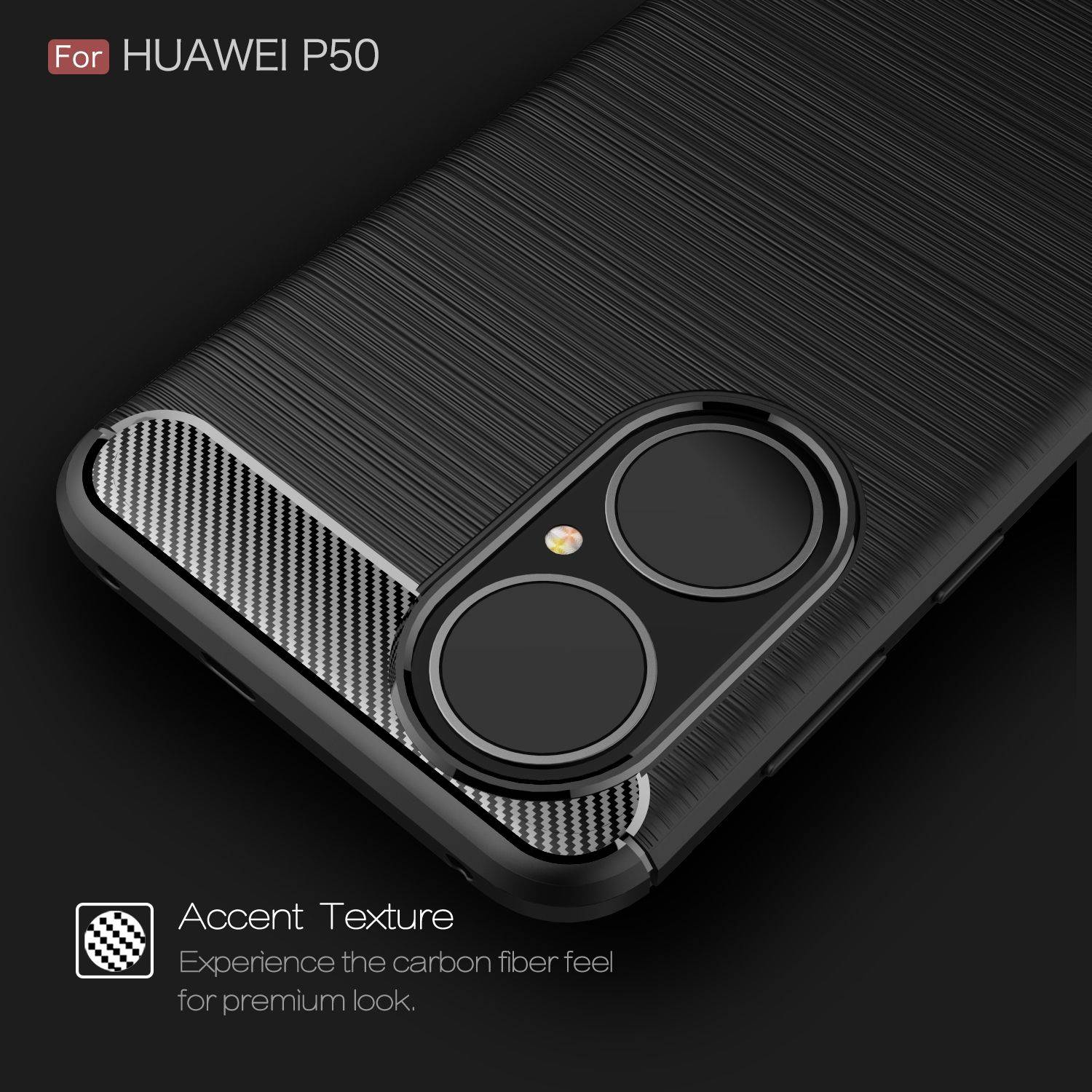Huawei P50 Handyhülle Backcover Schwarz