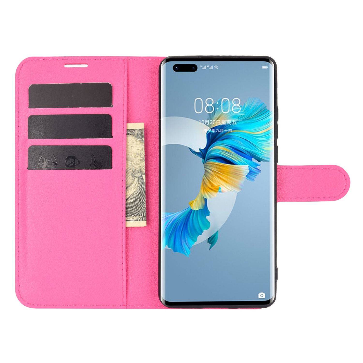 Huawei Mate 40 Pro Handyhülle Bookcover Rosa