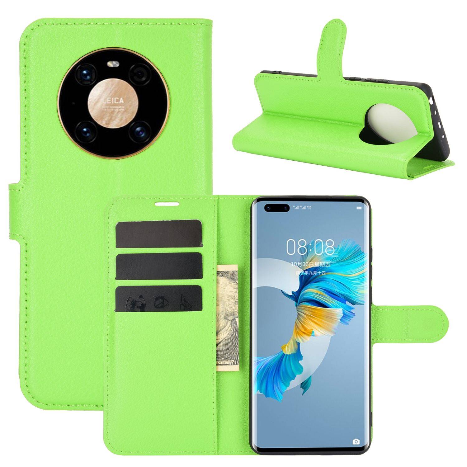 Huawei Mate 40 Pro Handyhülle Bookcover Grün