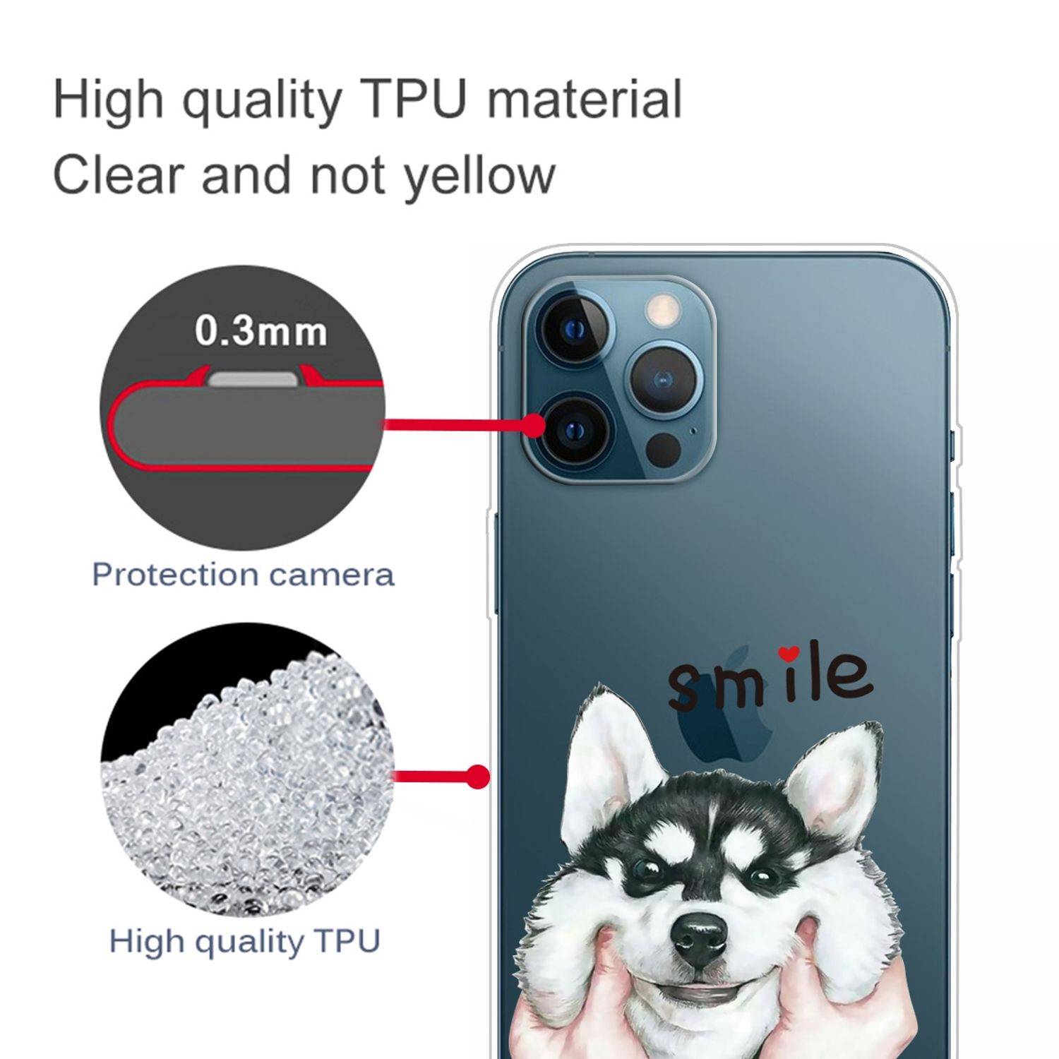 Hülle kompatibel mit Apple iPhone 13 Pro Kunststoff Soft Handyhülle - Handy Case Transparent