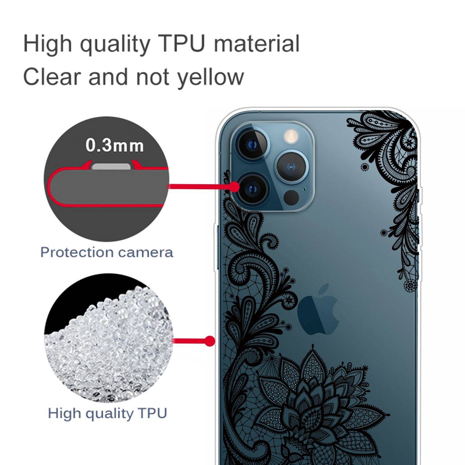 Hülle kompatibel mit Apple iPhone 13 Pro Kunststoff Soft Handyhülle - Handy Case Transparent