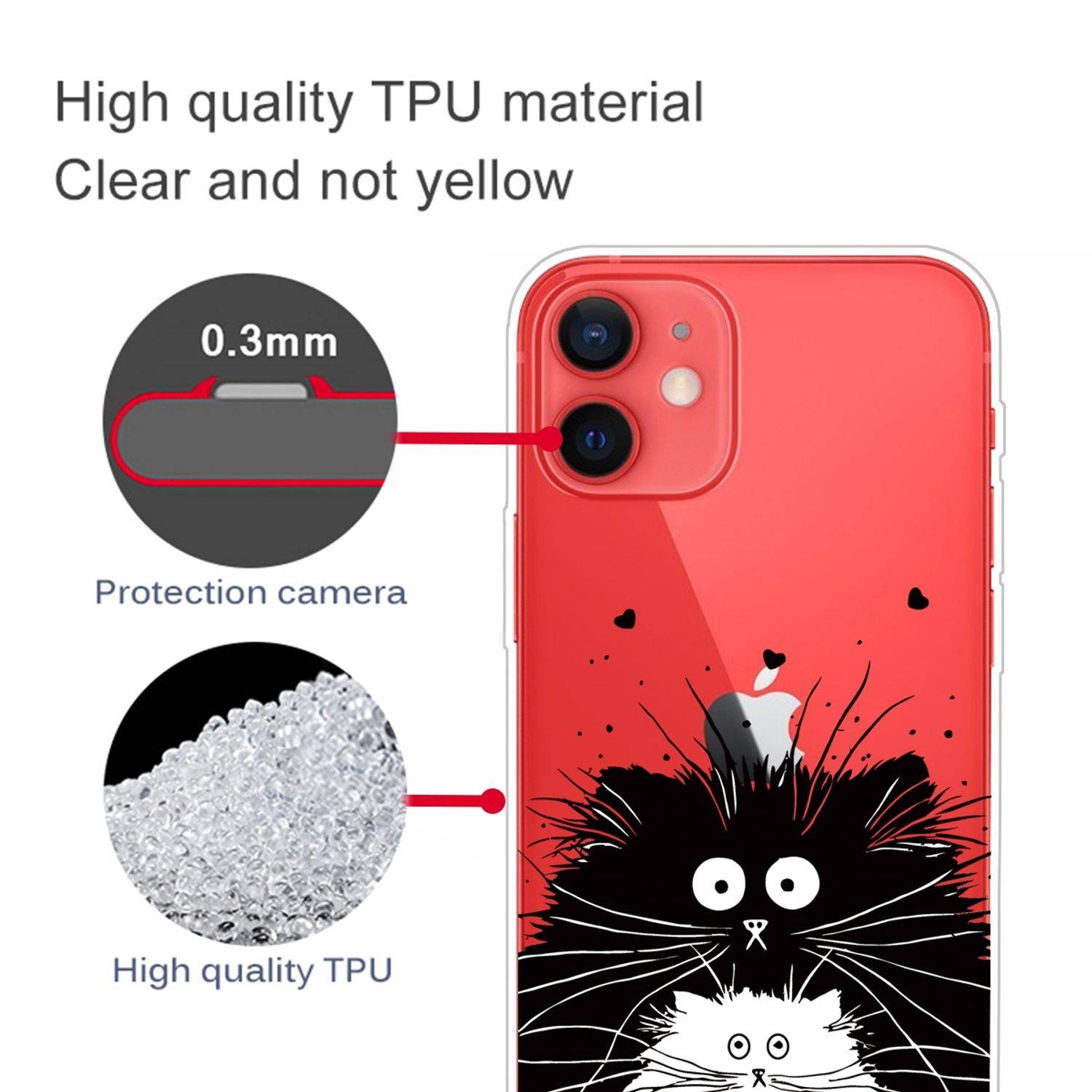 Hülle kompatibel mit Apple iPhone 13 Kunststoff Soft Handyhülle - Handy Case Transparent