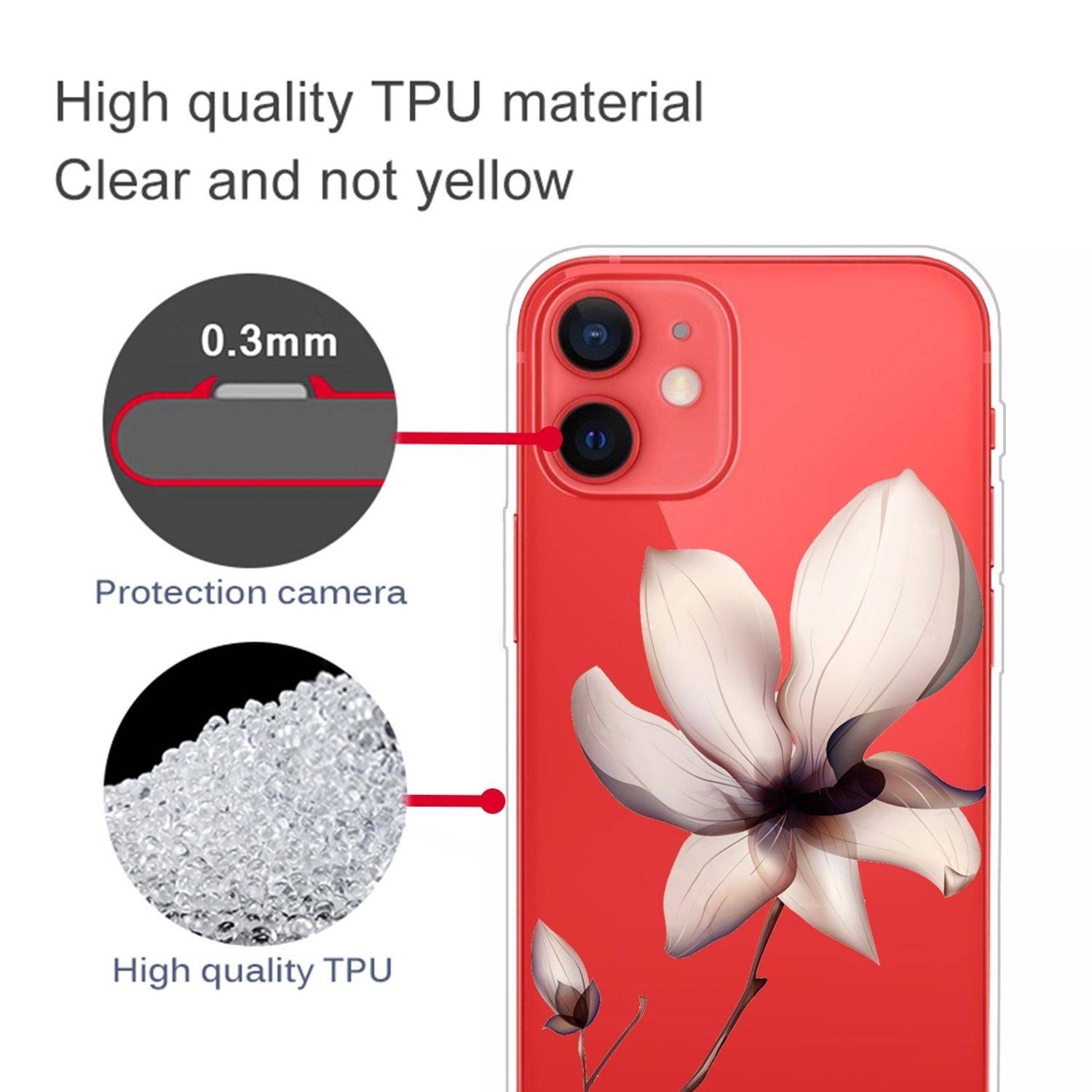 Hülle kompatibel mit Apple iPhone 13 Kunststoff Soft Handyhülle - Handy Case Transparent