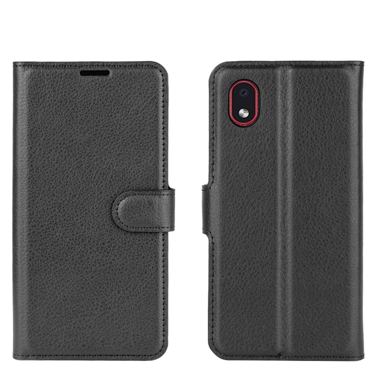 Hülle kompatibel mit Samsung Galaxy A01 Core Kunstleder Handyhülle - Handy Case Schwarz
