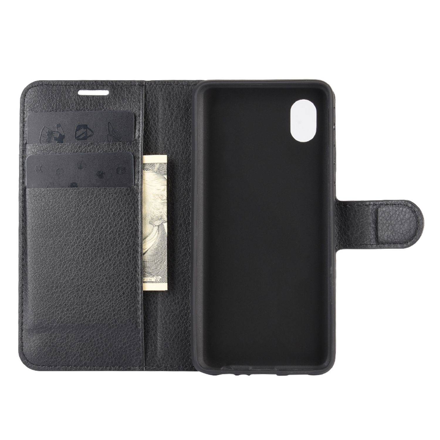 Hülle kompatibel mit Samsung Galaxy A01 Core Kunstleder Handyhülle - Handy Case Schwarz