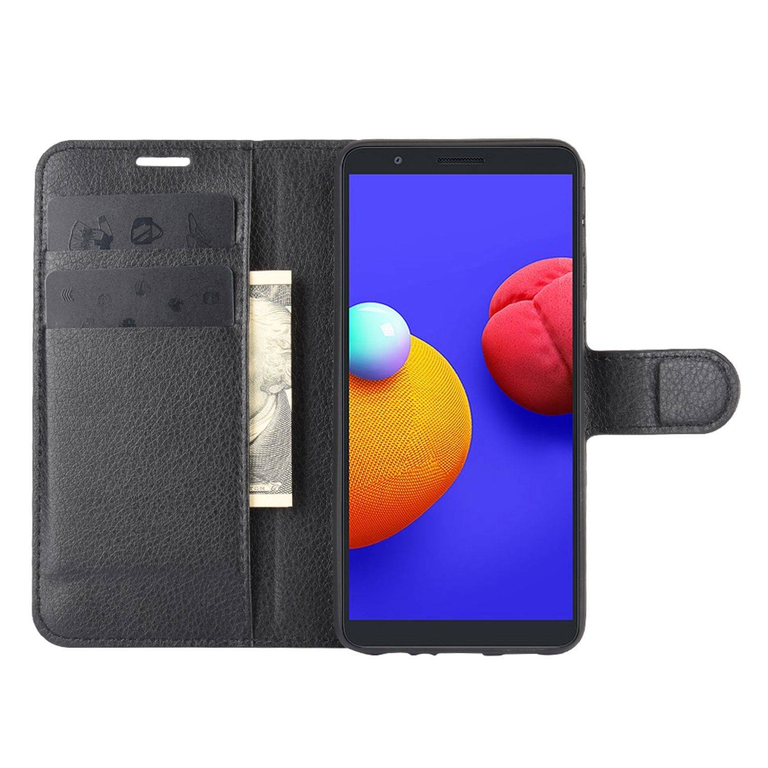 Hülle kompatibel mit Samsung Galaxy A01 Core Kunstleder Handyhülle - Handy Case Schwarz