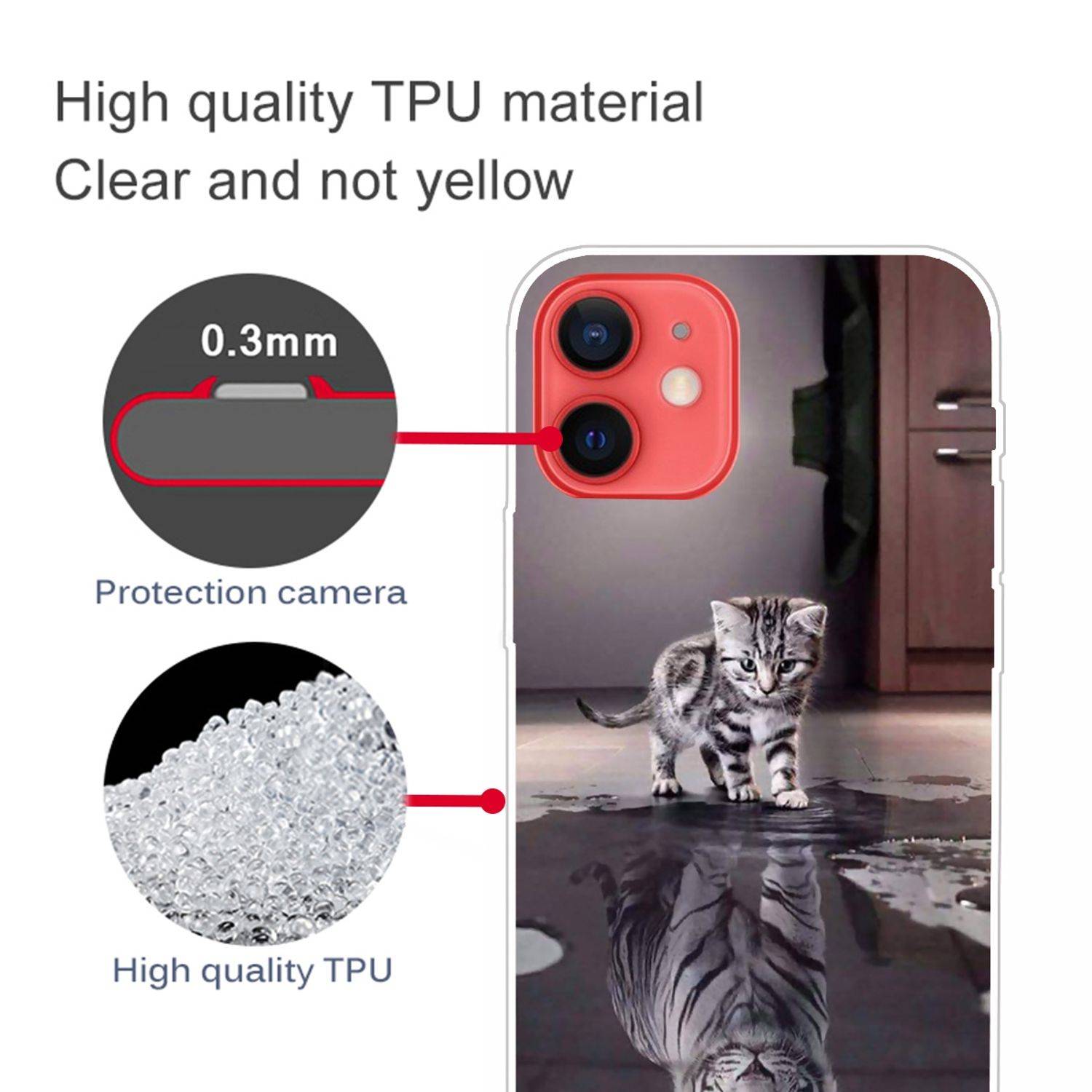 Hülle kompatibel mit Apple iPhone 13 mini Kunststoff Soft Handyhülle - Handy Case Transparent