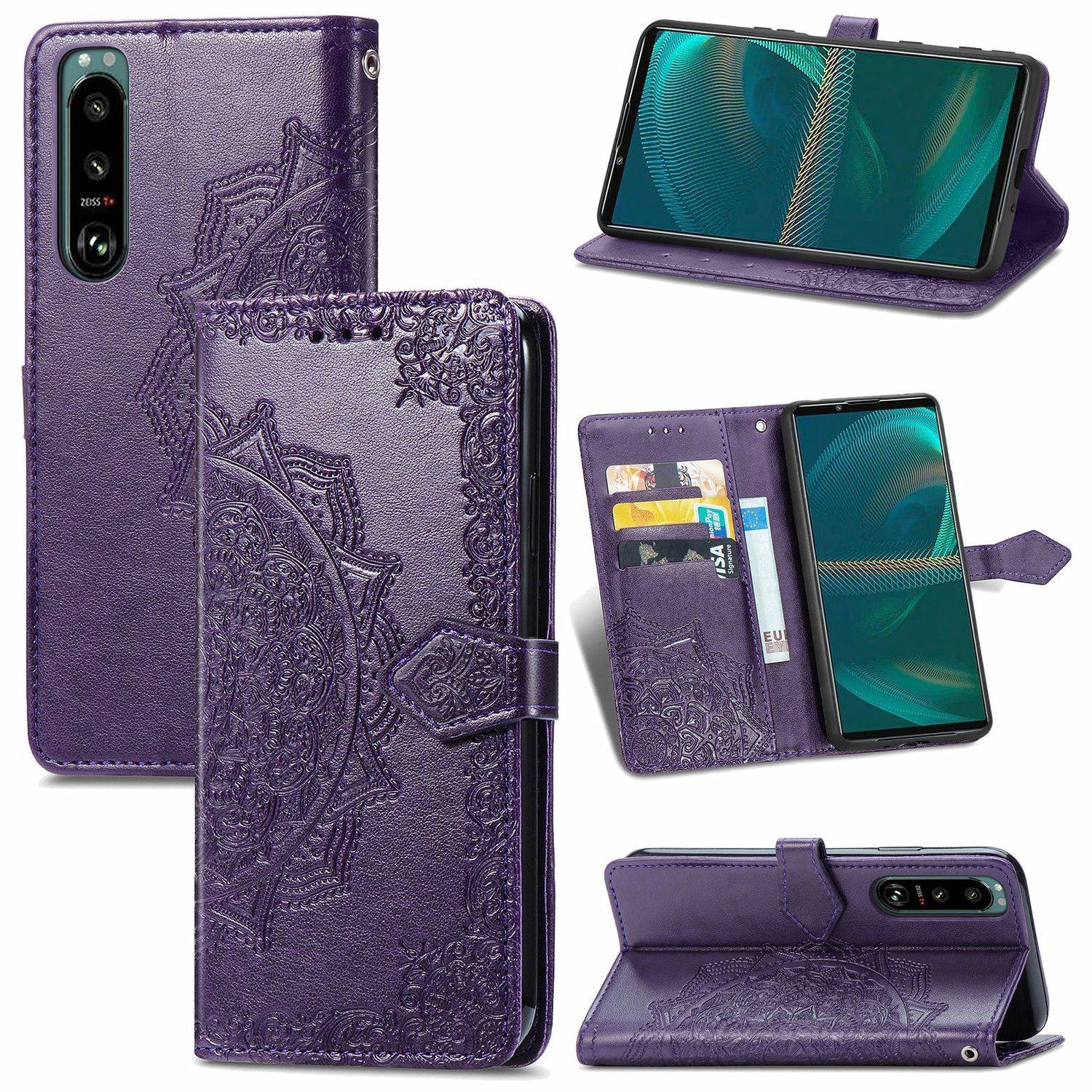 Sony Xperia 5 III Handyhülle Bookcover Violett