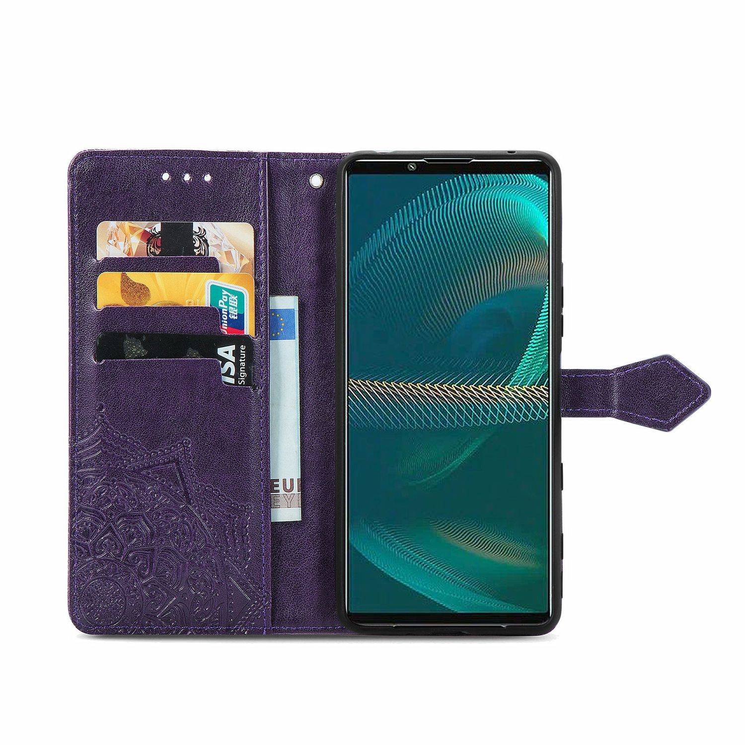 Sony Xperia 5 III Handyhülle Bookcover Violett