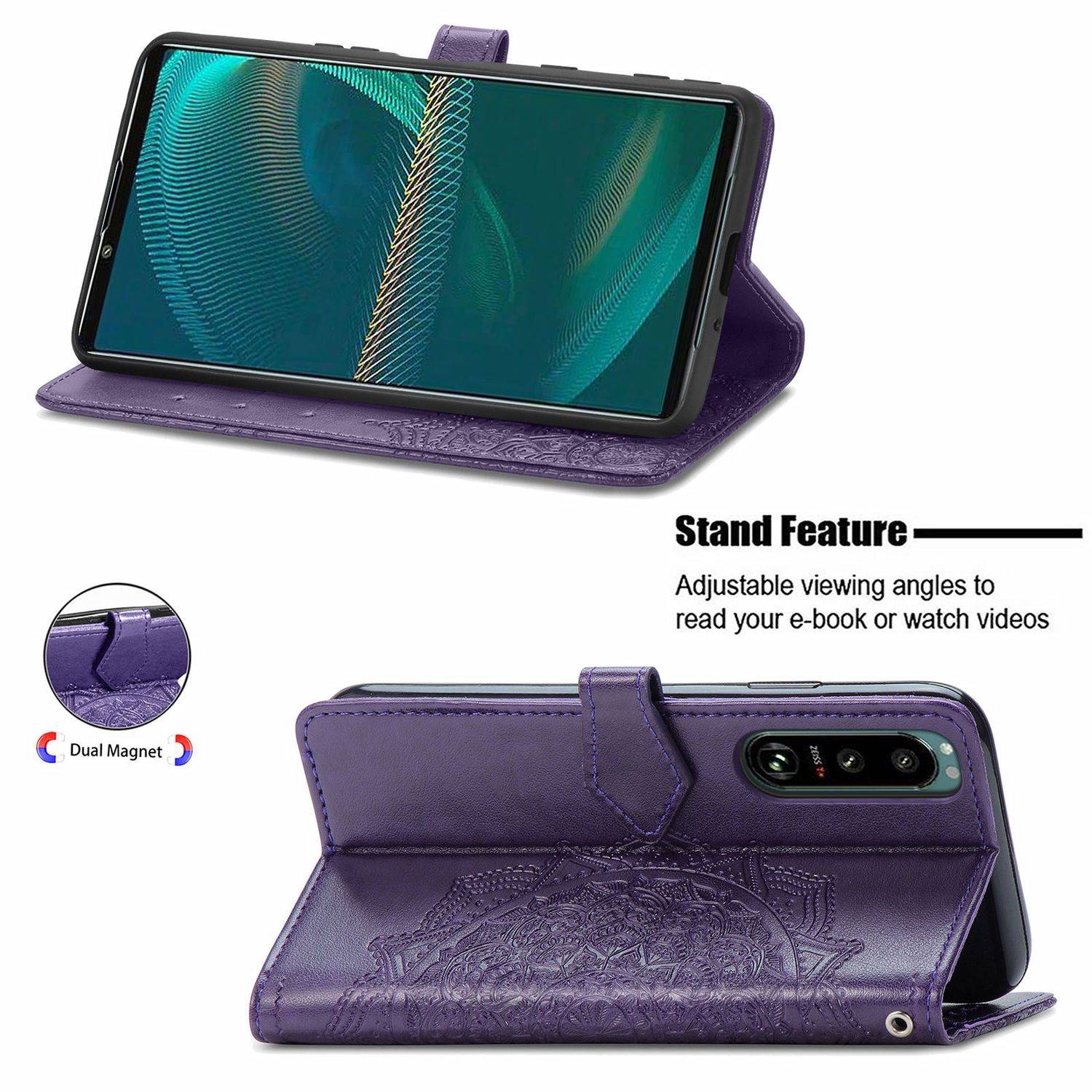 Sony Xperia 5 III Handyhülle Bookcover Violett